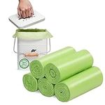 Biodegradable Bin Liner 100 Counts, 15L Small Trash Bag Recycle 2-4 Gallon Garbage Bag, Thick Degradable Rubbish Bag Compostable For Food/Household/Garden Waste in Kitchen,Office,Home,pet