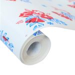 Bulfyss Designer Multipurpose Super Strong EVA Anti-Slip, Bathroom Kitchen Cabinet Drawer Shelf Mat Liner Sheet Rolls, Adjustable Size Mat, (45 cm width * 500 cm Length), Red Floral