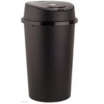 KetoPlastics 45 Litre 45L TOUCH BIN Colour Bin for Home Garden Office School Kitchen Bathroom Top Bin Portable Pedal Bin Removable Lid - ALL BLACK