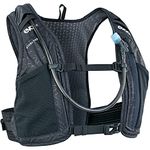 EVOC HYDRO PRO 1,5 + 1,5l HYDRATION BLADDER, hydration backpack for cycling, hiking or jogging, (extra light, two NUTRITION COMPARTMENTS, one chest strap pocket, 1,5l camel pack), Black