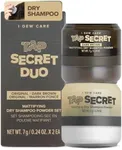 I DEW CARE Biotin Dry Shampoo Powder - Tap Secret Original & Dark Brown Duo | Korean Black Ginseng, Non-aerosol, Benzene-free, Mattifying, Travel Size, Dry Scalp Shampoo, 0.24 oz. x 2EA