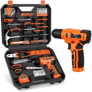 Thatool 139-Piece Tool Set - Tool Kit with 8V Cordless Drill Driver in ToolBox Storage Case, General Household Drill Set for Home Repairs, Handyman, DIY Projects