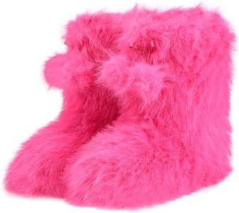 Home Slipper Boots for Women Fluffy Lined High Top Indoor House Shoes, Soft Sole Bedroom Slippers with Lace Pom Poms Non-slip Slipper Boots, Hot Pink Fur Monster, US 11/12
