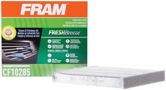 FRAM Fresh Breeze Cabin Air Filter Replacement for Car Passenger Compartment w/Arm and Hammer Baking Soda, Easy Install, CF10285 for Toyota Vehicles , white