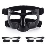 HIAARO QK01B Nose Guard for Broken Nose, Face Shield Masks for Soccer, Basketball, and Other Sports Protect, Adjustable, and Black for Adults and Teenagers, Suitable for Men and Women