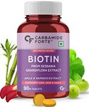 Carbamide Forte Biotin 10000mcg with Keratin and Bamboo Extract Tablets for Hair Growth for Women and Men - 90 Veg Tablets