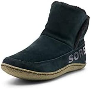 Sorel Women's Nakiska Bootie Slippers, Black/Sage, 8.5