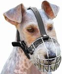 PetriStor №3 Dog Chrome Metal Muzzles Wire Basket Adjustable Leather Straps