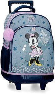 Disney Minnie Style Sac à Dos Compact 2 Roues Bleu 32x43x21 cms Polyester 28,9L