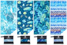 4 Pack Microfiber Lightweight Beach Towel Sand Free Quick Dry Absorbent Thin Compact Towels for Swimming Pool Camping Beach Accessories Large Easy Pack Travel Things for Vacation Essentials Gift