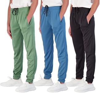 3 Pack Boys Girls Youth Active Teen Mesh Boy Sweatpants Joggers Running Basketball School Track Pants Athletic Workout Gym Apparel Training Jogger Fit Kid Clothing Casual Pockets - Set 9,L(14-16)