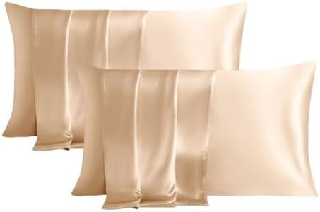 THXSILK 2 Pack 100% Mulberry Silk Pillowcase for Hair and Skin, Grade 6A Mulberry Silk Pillow Cases 22 Momme, Hypoallergenic Pillow Case Cover with Zipper (Queen 20"x30", Beige)