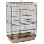 Prevue Pet Products Flight Cage for Multiple Small Birds, Steel Metal and Plastic Cage Home Crate Enclosure for Birds, Standing Birdcage, Brown/Black