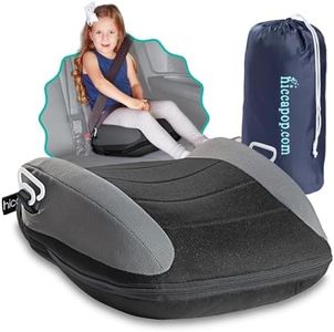 Hiccapop UberBoost Inflatable Booster Car Seat | Blow up Narrow Backless Booster Car Seat for Travel | Portable Booster Seat for Toddlers, Kids, Child | Black/Gray