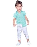 Siddhi Clothing Boy's Cotton lycra Shirt and Pant Set For Kids (Green,5-6 Years)