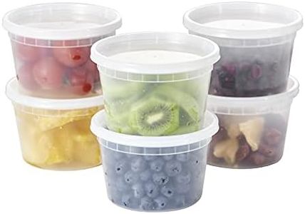 [48Set - 16oz.] Plastic Deli Food Storage Containers With Plastic Lids, Disposable togo containers for soup, Meal Prep, Slime | BPA Free | Stackable | Leakproof | Microwave | Dishwasher | Freezer Safe