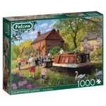 Jumbo -Falcon de Luxe Countryside Locks 1000-Piece Jigsaw Puzzle - Daniel Rodgers Illustration - Tranquil Summer Scene - Premium Recycled Board - Poster-Like Finish - Eco-Friendly Packaging