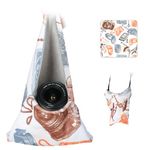 TARION Protective Camera Wrap Self-Adhesive - Anti-Scratch Lens Wrapping Foldable Easy-Storage Magic Cloth for Camera DLSR SLR Lens Tech Device Tablet Laptop Soft Camera Bag 18.5x18.5(47x47cm) Doodle