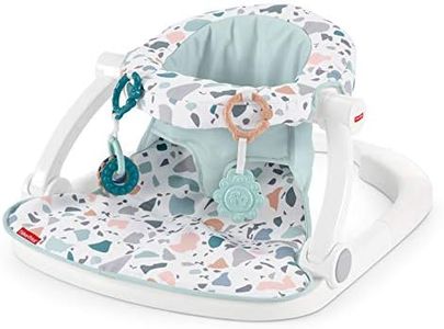 Fisher-Price Portable Baby Chair Sit-Me-Up Floor Seat With Developmental Toys & Machine Washable Seat Pad, Pacific Pebble