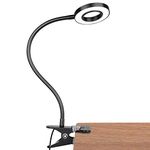 GLORIOUS-LITE 5W LED Clip on Light/Reading Light/Bed Light, 2 Color Book Light & Dimmable Pinao Light, Eye-Caring Clip on Lamp for Makeup Mirror,Desk, Headboard, Dorm Room,Computer and Piano(Black)