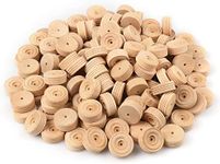 Wooden Wheels, 100 PCS, 1.18 inches, Treaded Wooden Tires Wheels with 0.14" Hole Perfect for DIY Wood Carft Projects and Trucks, Car Models, by GNIEMCKIN.