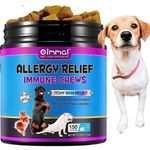 OVALA Dog Allergy Relief Itch Immune Treats For Dogs Peking Duck Flavor 150 Count Chews Anti Itch, Stop Pawlicking, Itchy Skin, Seasonal Allergies, Hot Spot Treatment for Dogs,