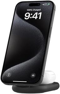 Belkin MagSafe Qi2 Wireless Charger | 2-in-1 Magnetic Foldable 15W | Fast Charger for iPhone 16, 15, 14, 13, 12 | Charging Station with Non-Slip Base | PSU Included | Black