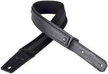 Gruv Gear SoloStrap Neo Padded Faux Leather Guitar Strap with Adjustable Slide Lock System, Thick Neoprene Padding for Heavier Instruments, Comfortable Guitar Belt Anti Bounce Design - Black, 2.5"