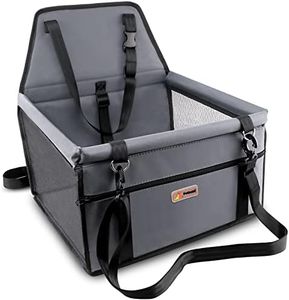 Petbobi Small Dog Car Seat, Dog Car Booster Seat for Small Medium Dogs 5-15 lbs, Foldable Front Seat Safety with Sturdy PVC Tube Frame, Breathable Mesh, Grey