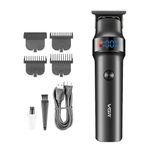 VGR V-987 Professional Digital Display Turbo function 7000RPM Zero Gapped Cordless Pro Self Haircut Hair Clipper Beard trimmer Stainless steel & Ceramic Blade USB cable 3 Guide Comb Runtime 400 min