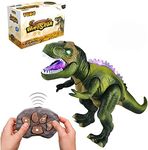 Tuko Jurassic World Dinosaur Toys LED Light Up Walking and Roaring Realistic t rex Dinosaur Toys for 3-12 Years Old Boys and Girls (RC Dino)