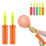 AEX Balloon Pump Hand Manual Inflator Ball Pump for Balloon Arch Kit Confetti Balloon Party Balloons Garland Pump suitable for Fitness and Yoga Balls (Orange (Pack of 2))
