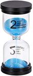 Sand Timer 2 Minute Hourglass Timer： Colorful Sand Clock 2 Minute, Small Blue Sand Watch 2 Minute, Plastic Hour Glass Sandglass Timer for Kids, Games, Decorative, Classroom, Kitchen, Toothbrush Timer…