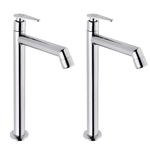 ENICET High Neck Pillar Cock, Set of 2, Chrome Finish, 12 inch Tall Extended Body, Wash Basin Pillar Tap, Sink Tap for Kitchen and Bathroom, Combo of 2 (BE120 02)