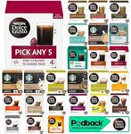 Nescafe Dolce Gusto Coffee, Tea, Chocolate Pods. Pick Any 5 Packs from 40+ Blends Inc: Decaf, Caramel, Cappuccino, Latte, Mocha, Espresso, Skinny, Cafe Au Lait, Vanilla