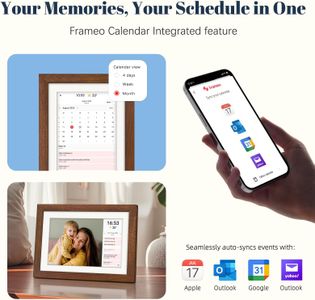 Frameo 10.1” WiFi Digital Photo Frame – Walnut Wood, HD IPS Touchscreen, 32GB