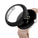 Tobfit PC Case Cover for Google Pixel Watch/Google Pixel Watch 2, Soft Clear Screen Protector Cases, Full Guard Cover, Anti-Scratch and Shockproof Cover for Google Watch (Black)