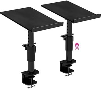 Liquid Stands Studio Monitor Stands - Music Studio Desktop Speaker Stands - 2 Pack 12x9 Clamp-on Adjustable Short or Tall Monitor Speaker Stands for Music Studio Desk Speaker Stand Mount with Tilt