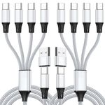 SVEUC USB C Splitter Multi Charger Cable,USB A/C to USB C PD & QC 3.1A Fast Charging[2Pack 1.2m], 4 in 2 Multi Charger Cord, with 4 Type-C Connectors Compatible with Cell Phones Tablets and More