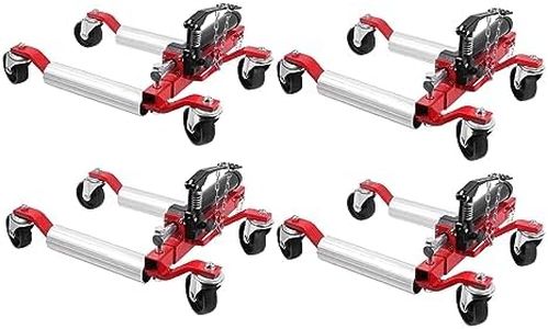 4 Pack Hydraulic Car Wheel Dolly Jack 1500LBS Heavy Duty Rollers with Foot Pedal for Tire Auto Repair Moving