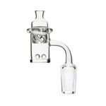 Quartz Banger Dab Nail with Spinning UFO Carb Cap and Glow in The Dark Luminous Quartz Terp Pearls Dab Female Male 14mm for Glass Piece for Dab Set (14mm Set)