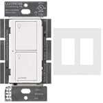 Lutron Caséta Wireless Smart Lighting Switch (PD-6ANS-WH) + Lutron Claro 2 Gang Decorator/Rocker Wallplate | White