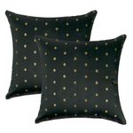 Oussum Art Silk Pillow Cover Cushion Cover Sofa Waist Throw Pillow Case Home Decor Set of 2 (20 x 20, Black)