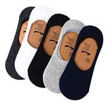 FETE PROPZ Unisex Anti-Slip Cotton Loafer Socks (Grey White Blue Black, Free Size) - Pack of 10