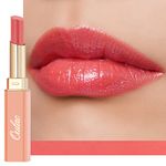 Oulac Moisturising Lipstick Coral Peach, Moisture Shine Hydrating Lipstick & Tinted Lip Balm for Dry Lips, Medium Coverage Lip Colour | Juicy Look, Glossy Finish, Vegan, Cruelty-Free, Deep Kiss (04)