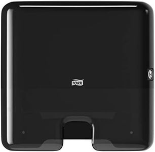 Tork 552108 Dispensador de toallas de mano entreplegadas, despachador de papel secamanos de Tork compatible con el sistema H2, 29.5 x 30.2 x 10.1, negro