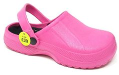 sole london LADIES GARDEN CLOGS SLIPPERS HOSPITAL CHEF POOL BEACH HOLIDAY SANDALS SHOES Fuchsia