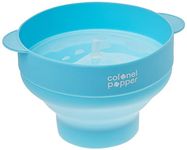 Colonel Popper Healthy Microwave Popcorn Maker Silicone Collapsible Bowl Hot Air Corn Popper Any Kernels No Oil BPA Free Dishwasher Safe (Original Blue)