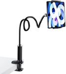 Gooseneck Tablet Holder, Tablet Stand for Bed Adjustable 360 Flexible Arm Tablets Mount Clamp on Table Compatible with 2024 iPad Pro Air mini iPhone, Samsung Galaxy Tab, Switch, more 4~13" Device