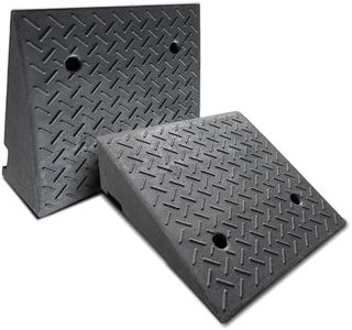 ROKENPOY 2 Pack Driveway Curb for Ramps, Portable Heavy Duty Rubber Shed, Suitable for Cars, Bicycles, Motorcycles, Wheelchairs, Lawn Mowers, Mobile Pets (19.7 x 19.7 x 6 Inch)